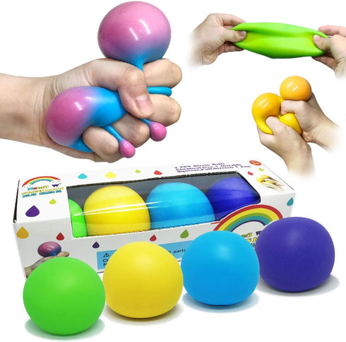 Stress Ball Toys Color Changing, Sensory Squeeze Balls for Adults Kids, Stress Relief Balls for Easter Stuffers - 4 Pack