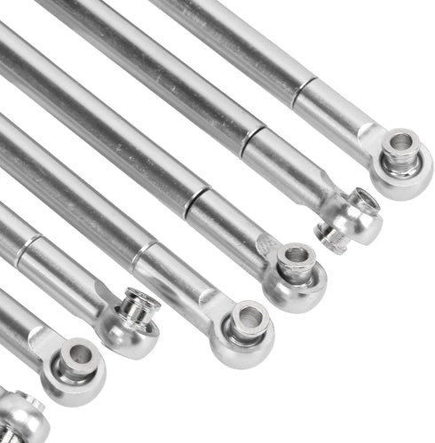 RC Tie Rod: 8PCS Metal Full Car Tie Rod for MN86 Series Model Upgrade, RC Car Parts, Silver