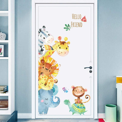 WINDVALE Colorful Jungle Animal Wall Decals – Removable Safari Wall Stickers for Nursery, Toddler Bedroom