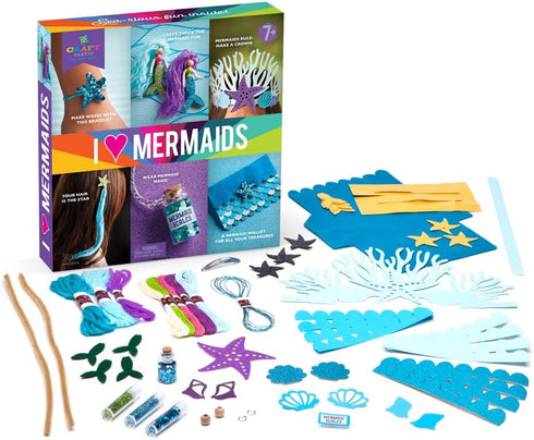 Craft-tastic I Love Mermaids Kit - Craft Kit with 6 Mermaid-Themed Projects