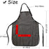 Kids apron 2 Pack adjustable strap with pockets polyester cotton blend painting cooking art baking aprons for kids age 7-12 years boys girls (Black stripes)
