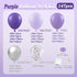 147pcs Purple Balloon Garland Arch Kit, Different Sizes with Dark Purple Light Purple Metallic Silver Confetti Lavender