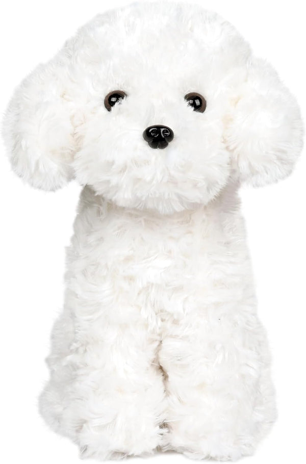 White Toy Poodle Stuffed Animal Dog, Plush Toy for Kids and Babies, Perfect Birthday & Easter Gift, 12.6"