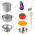 Playset D-FantiX Play Kitchen Accessories, Kids Play Pots and Pans with Mini Stainless Steel Pretend Play Cooking Toys