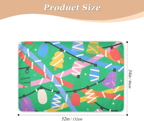 siphylline 52" 34" Cartoon Cute Christmas Light Green Extra Large Resuable Bed Underpads Highly Absorbent Baby Diaper