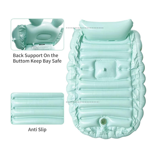 HotMax Inflatable Baby Bathtub Portable Travel Bath Tub for Infants to Toddler Foldable Non Slip Spa Tub with Air Pump