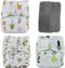 3 pcs Hook and Loop Fasteners Design Baby Reusable Cloth Diapers with