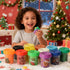 Waybla Set 12 12 2oz Christmas Modeling Dough Colors, Holiday Theme Plastic Cutters, per Cup, DIY Craft Kit for Kids