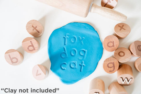 Set Alphabet Playdough Stamps for Kids - Lowercase Letter Stamp - ABC Toddler Clay Dough Stampers