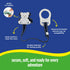 Baby Buddy Pacifier Clip Holder, Newborn Essential, Universal Fit for Binky and Teether Brands, Ages 4+ Months, Navy &