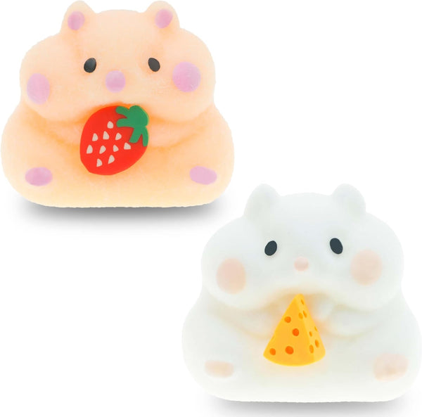 2pcs Taba Squishy Handmade Hamster Squeeze Toys, Stress Relief Squishies for Kids
