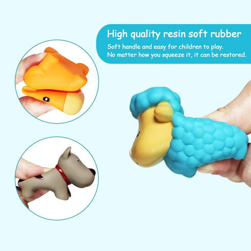 Floating Bath Farm Toys (8PCS), Soft Bath Time Toys for Toddlers, Learning Dogs Ducks Sheep