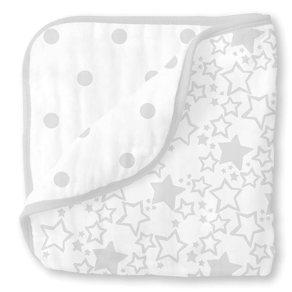 SwaddleDesigns 4-Layer Cotton Muslin Luxe Blanket, Baby and Toddler Cuddle and Dream,