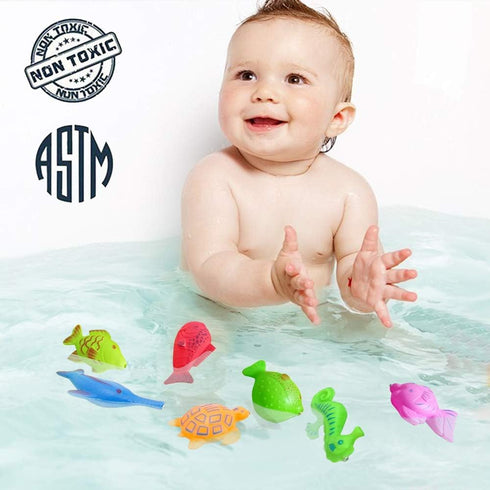 Magnetic Fishing Pool Toys Game - Water Table Bathtub Toy with Floating Fish, Birthday Gifts for Toddler Age 3-6
