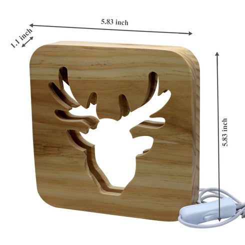 LED Baby Child Nursery Night Light - Bedside Home Decor Lamp for Kids and Adults, 3D Shadow Lamp (Deer)