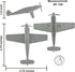Tim Mee Toy TimMee WW2 9pc Fighter Ace Planes - Gray Plastic Army Men Airplanes USA Made