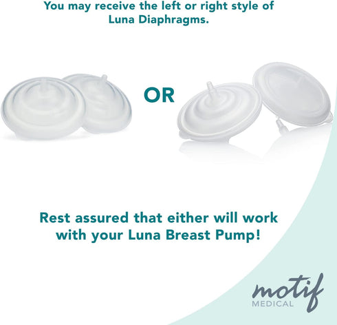 (Set 2) Motif Medical Silicone Diaphragms Replacement Parts - Compatible w/Motif Luna Breast Pump - Durable Motif