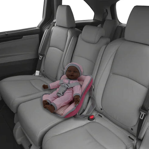 African American Doll Travel PlaySet - Baby Doll Car Seat Carrier Backpack with 12 Inch Soft Body Doll & Accessories