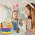 AMSHINE 7 Playset Bakset Pcs Easter Basket Plush with Bunny Chick Egg Carrot, My First Easter Stuffers Toys Gifts