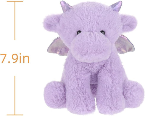 Apricot Lamb Purple Dragon Plush Stuffed Animals for Kids, Soft Cute Plush Toys for Baby Girl and Boy, Fluffy Purple