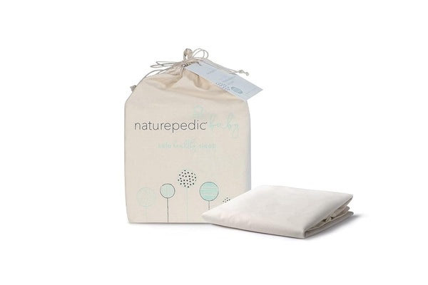 Naturepedic Organic Contoured Changing Pad Cover - Easy to Clean, Lightweight & Portable, 16" x 31"