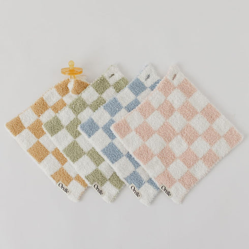 Cozy 9x9 Orelle Checkered Baby Lovey | Pacifier Holder | Ultra-Soft & Loveys for Babies | Newborn Gift & Registry