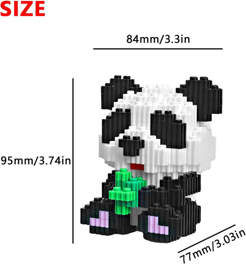 Larcele Micro Building Blocks Animal Set, DIY Mini 3D Building Toy Bricks,330 Dots KLJM-10 (Panda Eat Bamboo)
