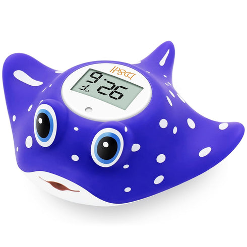 b&h Baby Bath & Room Thermometer, Digital Floating Toy for Toddlers, Safe Bathtub Water Temperature Manta Ray