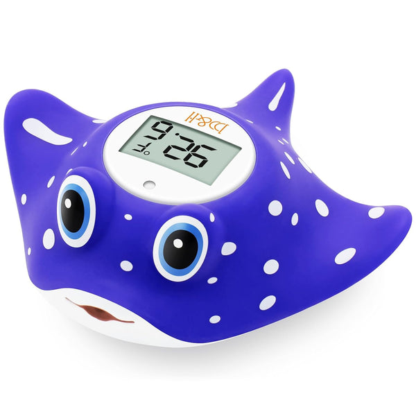 b&h Baby Bath & Room Thermometer, Digital Floating Toy for Toddlers, Safe Bathtub Water Temperature Manta Ray
