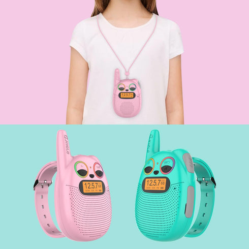 Qniglo Walkie Talkies for Kids, Rechargeable 2 Pack with FM Handheld Walki Talki for Outdoor Games