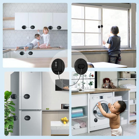 AOSITE Refrigerator Lock, Combination Black Combo Locks for Adults, 2 Pcs Child Safe