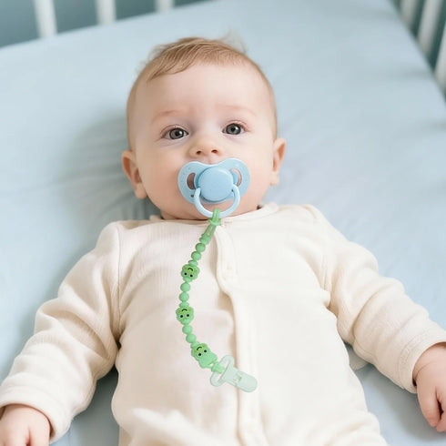 2 Pack, Pacifier Clips Silicone Baby Pacifier Clips with One Piece Design, Frog Character, BPA Free - CPSIA Certified