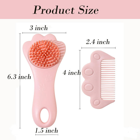 Lyaiwever Set,Small Baby Hair Brush,Toddler Hair Comb,Baby Hair Brush Comb Cute Comb for Wet Dry Hair - Silicone Gentle