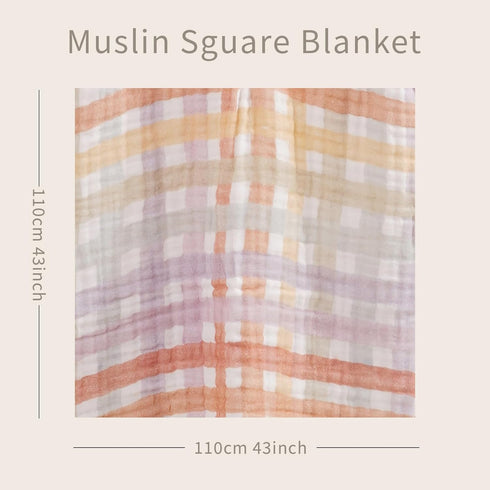 CoolaPeach 6-Layer 43"X43"Inches Muslin Swaddle Blankets Cotton Baby Blankets for Boys & Girls Receiving Blankets,Soft