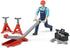 Bruder 62100 Bworld Light Skin Man with Repair Shop Accessories Vehicle for