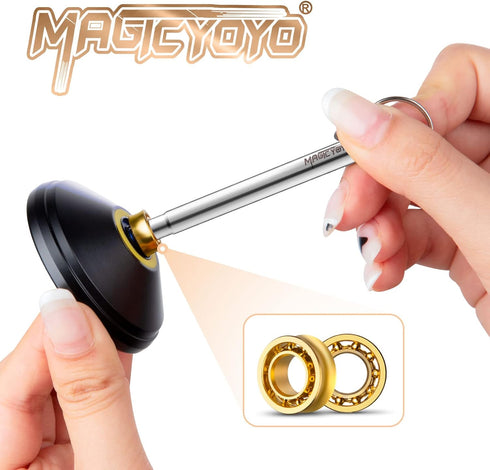 MAGICYOYO Unresponsive Yoyo Ball Bearings - Pack of 2 Golden Plated 10 Ball Bearings + 6 Axles (8MM/10MM/12MM)