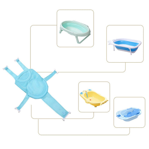 Universal Baby Bath Seat Support Slip Proof Detachable Net Bathtub Sling Shower Mesh for Newborns and Infants - Sturdy