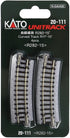 Kato 282mm (11") 15-Degree (4-Piece) USA Model Train Products Unitrack, Radius Curve Track