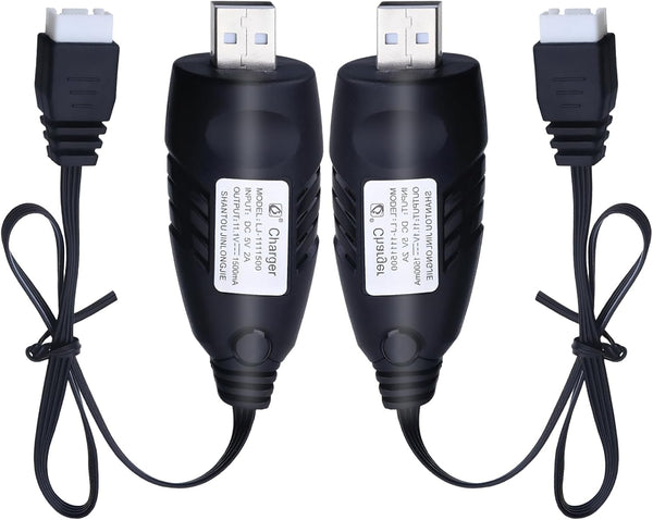 Tosiicop 11.1V Battery Charger Airsoft - 2A 1500mAh USB Chargers with XH-4P Plug