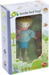 Tender Leaf Toys The Goodwood Family - Wooden Miniatures Flexible Doll for Dollhouse, Age 3+