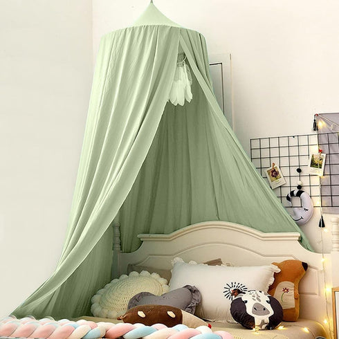 Bunnikins & Clover Bed Canopy for Girls Boys Bedroom Decor, Round Dome