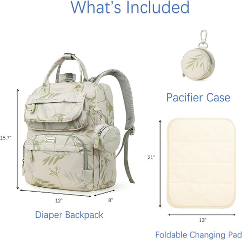Generic Backpack Diaper Bag for Baby Large Capacity Waterproof Travel Tote, Multifunction Baby Bag with Changing Pad