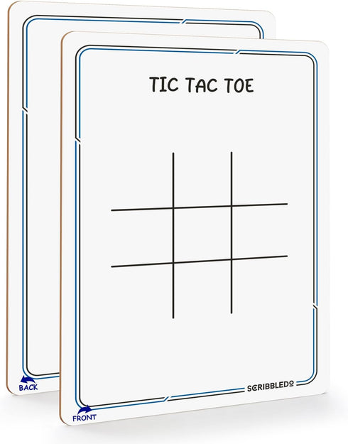 SCRIBBLEDO Tic Tac Toe Game Dry Erase Board 9x6 Inch Double-Sided Whiteboard