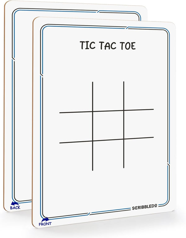 SCRIBBLEDO Tic Tac Toe Game Dry Erase Board 9x6 Inch Double-Sided Whiteboard