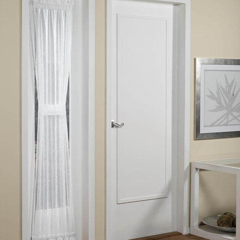 No. 918 Emily Sheer Voile Rod Pocket Door Sidelight Curtain Panel, 28" x 72", White