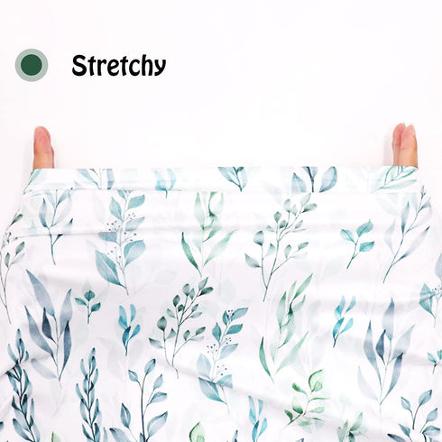 DILIMI Baby Car Seat Cover & Nursing Pillow Cover - Green Leaf Design