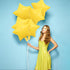 ZHENGYE 10 Pcs Yellow Star-Shaped Foil Balloons, 18 Inch Happy Birthday Party Decoration