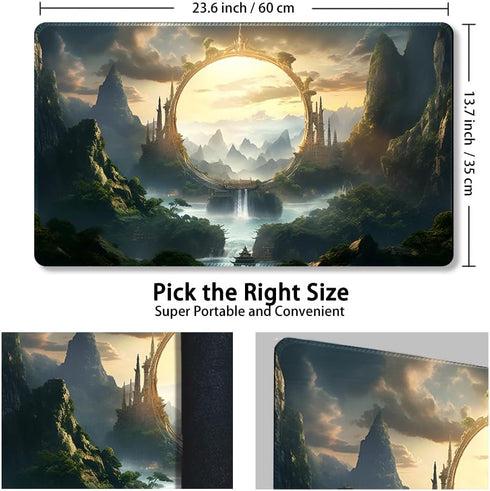 DAUXID (111),No Premium Stitched MTG Playmat with Zones and Non-Slip Rubber Backing - TCG Play Mat for MTG and Other