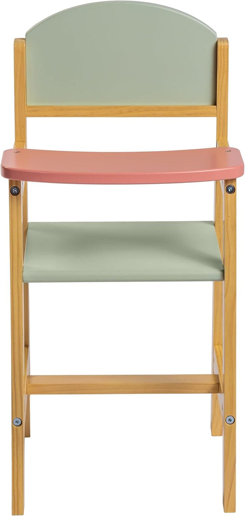 JC Toys Parfait Collection - Deluxe Wooden Doll Toy High Chair for Dolls and Stuffed Animals up to 20"