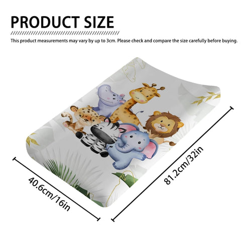 Jungle Safari Animals Changing Pad Covers, Ultra Soft Breathable Stretchy Fitted Sheets for Boys Girls, 32" x 16"